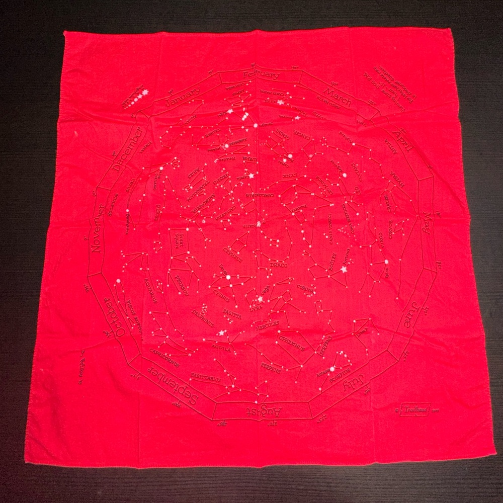 Red zodiac stars bandana scarf